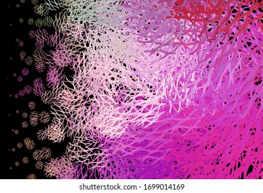 Light Pink, Green vector background with wry lines. A sample with colorful lines, shapes. A completely new design for your business.