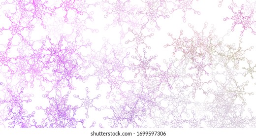 Fondo vectorial verde claro rosa con líneas dobladas. Ilustración luminosa con arcos circulares degradados. Patrón de anuncios, comerciales.