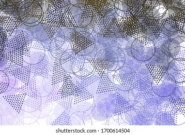 Color rosa claro, fondo vectorial verde con estilo poligonal con círculos. Ilustración abstracta moderna con puntos coloridos, líneas. Patrón para sitios web.