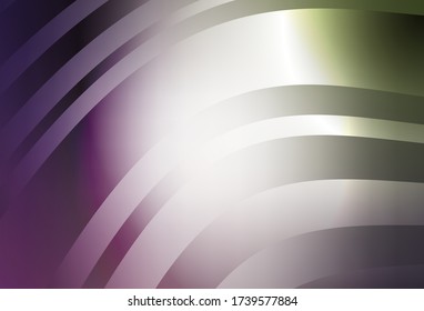 Rosa claro, fondo vectorial verde con líneas irregulares. Ilustración colorida completamente nueva en estilo curvo. Patrón para su diseño.