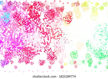 Rosa claro, fondo vectorial verde con líneas curvas. Ilustración colorida completamente nueva en un estilo sencillo. Patrón para el diseño de su negocio.
