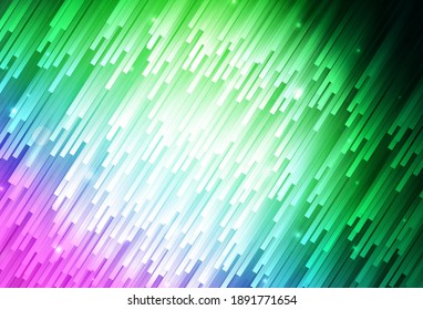 Rosa claro, fondo vectorial verde con líneas rectas. Ilustración de color brillante con rayas nítidas. Patrón para los sitios web de su empresa.