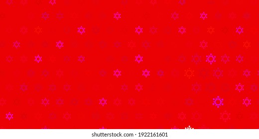 Light pink, green vector background with covid-19 symbols. Colorful  gradient illness symbols in simple abstract style. Best design for quarantine events.