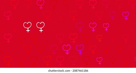Light Pink, Green vector background with woman symbols. Illustration with signs of women strength and power. Elegant design for wallpapers.
