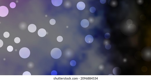 Light Pink, Green vector background with circles, stars. Illustration with set of colorful abstract spheres, stars. Pattern for business ads.