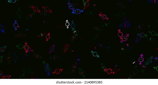 Light Pink, Green vector background with woman symbols. Colorful feminism symbols with a gradient in modern style. Simple design for your web site.