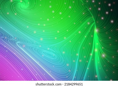 Light Pink, Green vector background with circles, curve lines. Design in abstract style with geometric figures. Smart design for business ads.