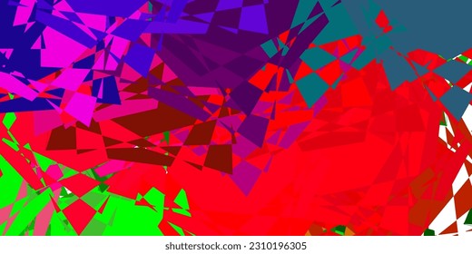Rosa claro, fondo vectorial verde con triángulos. Ilustración con formas triangulares coloridas abstractas. Plantilla para comerciales.