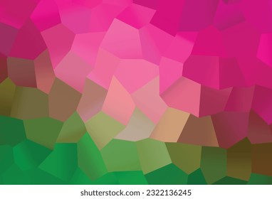Light Pink, Green vector background with hexagons. Illustration with set of colorful hexagons. New design for website's poster, banner.
