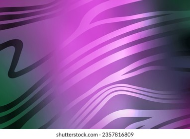 Light Pink, Green vector background with bent lines. A sample with colorful lines, shapes. Elegant pattern for a brand book.