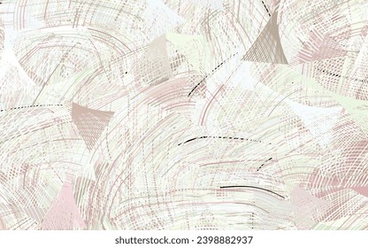 Light Pink, Green vector background with abstract shapes.