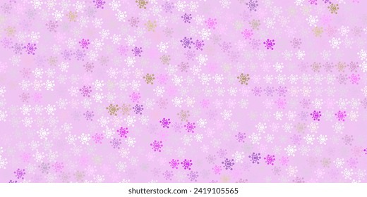 Light Pink, Green vector background with covid-19 symbols. Smart illustration with covid signs in decorative style. Design for biohazard warning.