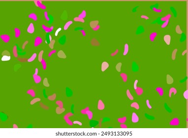 Rosa claro, fondo de Vector verde con formas abstractas. Formas caóticas coloridas con gradiente en estilo moderno. Diseño moderno para su tarjeta de visita.