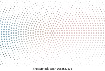 Light Pink, Green vector banner set of circles, spheres. Donuts Background. Creative Design Templates. Technology halftone illustration.
