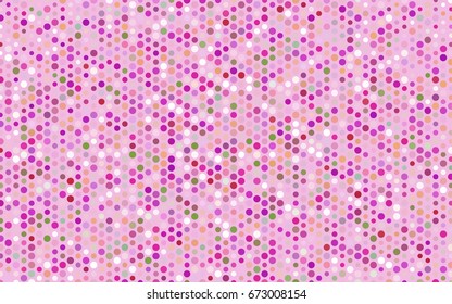 Light Pink, Green vector banner with circles, spheres. Abstract spots. Background of Art bubbles in halftone style with colored gradient.