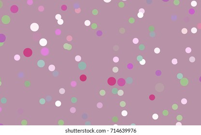Light Pink, Green vector banner with circles, spheres. Abstract spots. Background of Art bubbles in halftone style with colored gradient.