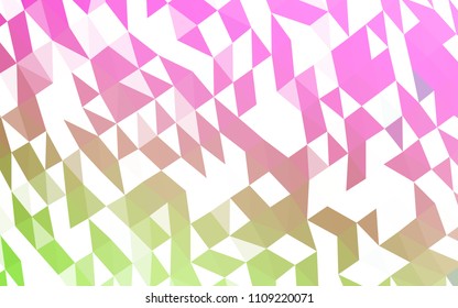 Light Pink, Green vector blurry hexagon pattern. Shining colored illustration in a Brand new style. The template can be used as a background for cell phones.