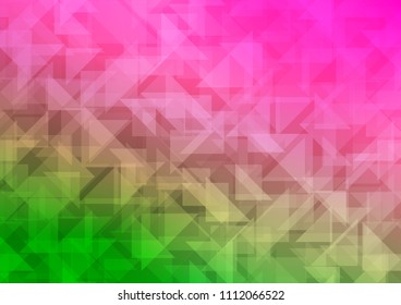 Light Pink, Green vector blurry hexagon pattern. A sample with polygonal shapes. A completely new template for your business design.