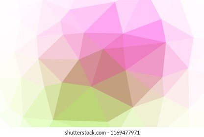 Light Pink, Green vector blurry hexagon pattern. Creative geometric illustration in Origami style with gradient. The best triangular design for your business.