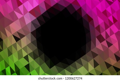Light Pink, Green vector blurry hexagon pattern. Shining colored illustration in a Brand new style. A completely new template for your business design.