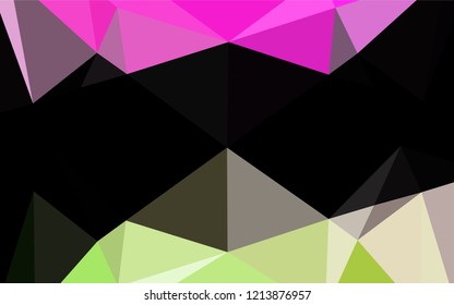 Light Pink, Green vector blurry hexagon texture. A vague abstract illustration with gradient. The textured pattern can be used for background.