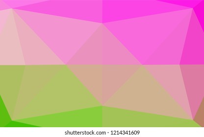 Light Pink, Green vector blurry hexagon pattern. A completely new color illustration in a vague style. A completely new template for your business design.