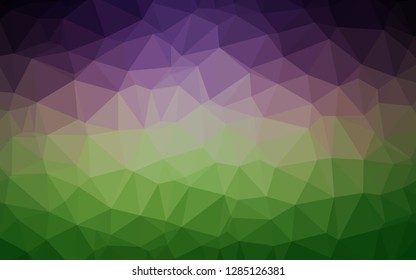 Light Pink, Green vector blurry triangle template. A sample with polygonal shapes. The best triangular design for your business.