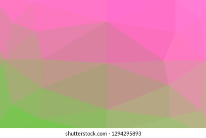 Light Pink, Green vector blurry triangle template. Colorful illustration in Origami style with gradient.  Polygonal design for your web site.