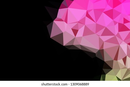 Light Pink, Green vector blurry triangle template. An elegant bright illustration with gradient. Triangular pattern for your business design.
