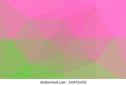 Light Pink, Green vector blurry triangle template. Glitter abstract illustration with an elegant design. Template for a cell phone background.