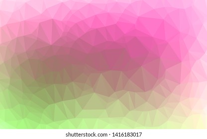 Light Pink, Green vector blurry triangle template. A sample with polygonal shapes. Brand new design for your business.