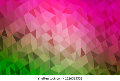 Light Pink, Green vector blurry triangle pattern. Shining colored illustration in a Brand new style. Elegant pattern for a brand book.