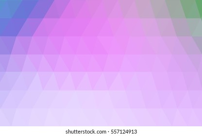 Light Pink Green vector blurry triangle background design. Geometric background in Origami style with gradient. 