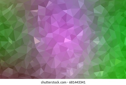 Light Pink, Green vector blurry triangle background design. Geometric background in Origami style with gradient. 