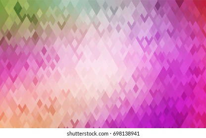 Light Pink, Green vector blurry rectangular background. Geometric background in square style with gradient. The pattern can be used for brand-new background.