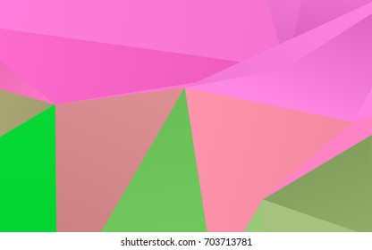 Light Pink, Green vector blurry triangle pattern. A completely new color illustration in a vague style. A new texture for your design.