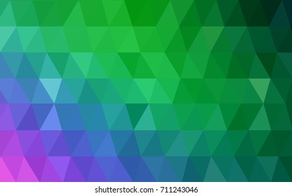 Light Pink, Green vector blurry triangle background design. Geometric background in Origami style with gradient. 