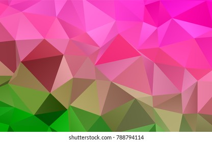 Light Pink, Green vector blurry triangle pattern. A sample with polygonal shapes. A new texture for your design.