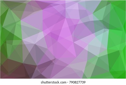Light Pink, Green vector blurry triangle background design. Geometric background in Origami style with gradient. 