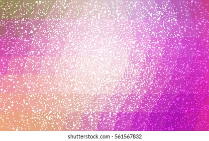 Light Pink Green vector christmas polygon background. Low poly Illustration consisting of triangles with snowflakes. Texture, seamless background of New Year celebration.