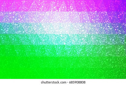 Light Pink, Green vector christmas postcard low polygon background. Illustration consisting of triangles. Abstract triangular polygonal origami or crystal design of New Year celebration.