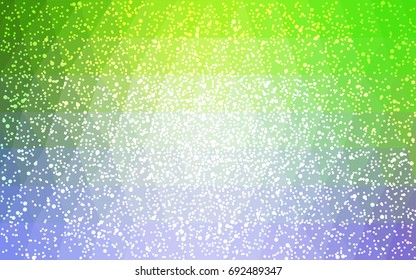 Light Pink, Green vector christmas polygon background. Low poly Illustration consisting of triangles with snowflakes. Texture background of New Year celebration.