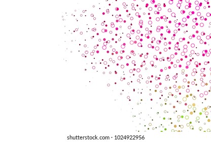 Light Pink, Green vector  cover with spots. Glitter abstract illustration with blurred drops of rain. The pattern can be used for ads, leaflets of liquid.