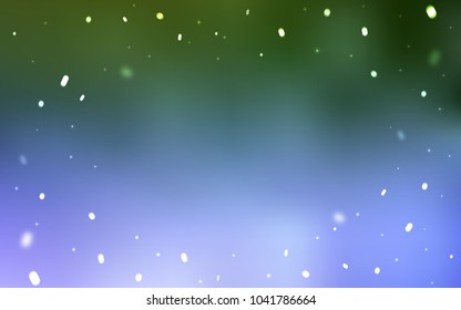 Light Pink, Green vector cover with beautiful snowflakes. Decorative shining illustration with snow on abstract template. The pattern can be used for new year leaflets.