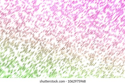 Light Pink, Green vector cover with long lines. Decorative shining illustration with lines on abstract template. The template can be used as a background.