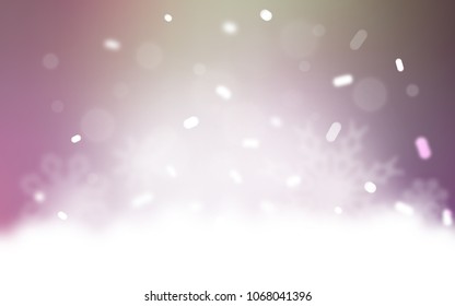 Light Pink, Green vector cover with beautiful snowflakes. Modern geometrical abstract illustration with crystals of ice. The pattern can be used for year new  websites.