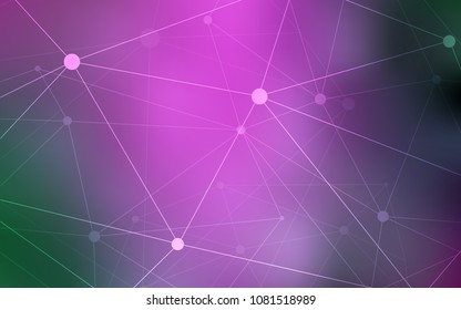 Light Pink, Green vector cover with spots, lines. Modern abstract colorful illustration with spheres and lines. Pattern can be used as texture of wallpapers.