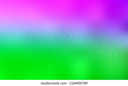 Light Pink, Green vector cover with astronomical stars. Modern abstract illustration with Big Dipper stars. Template for cosmic backgrounds.
