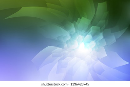 Light Pink, Green vector cover with set of hexagons. Glitter abstract illustration in hexagonal style. New template for your brand book.