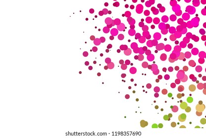 Light Pink, Green vector cover with circles. Abstract illustration with colored bubbles in nature style. Template for your brand book.